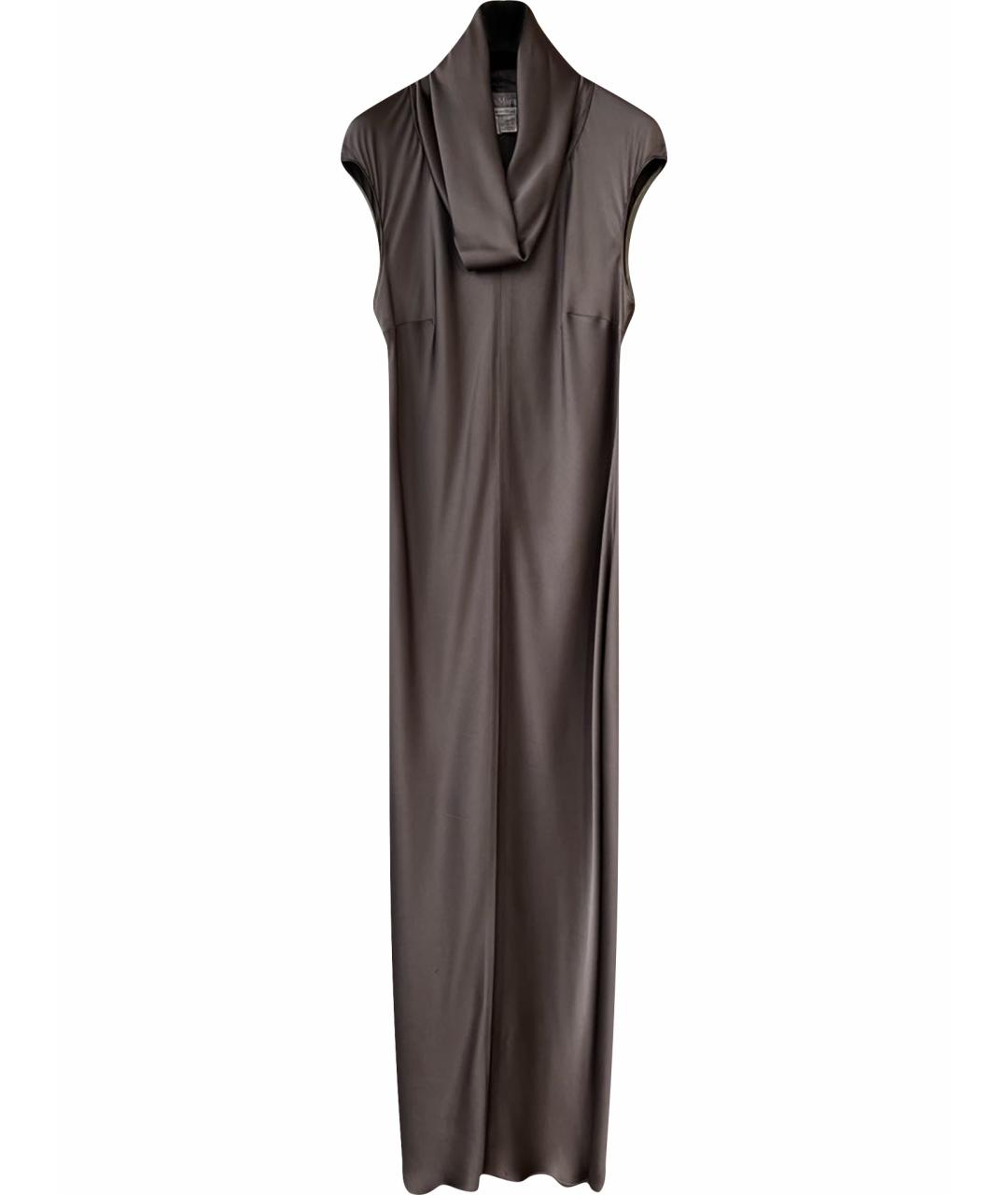 MAX MARA Серое шелковое вечернее платье, фото 1