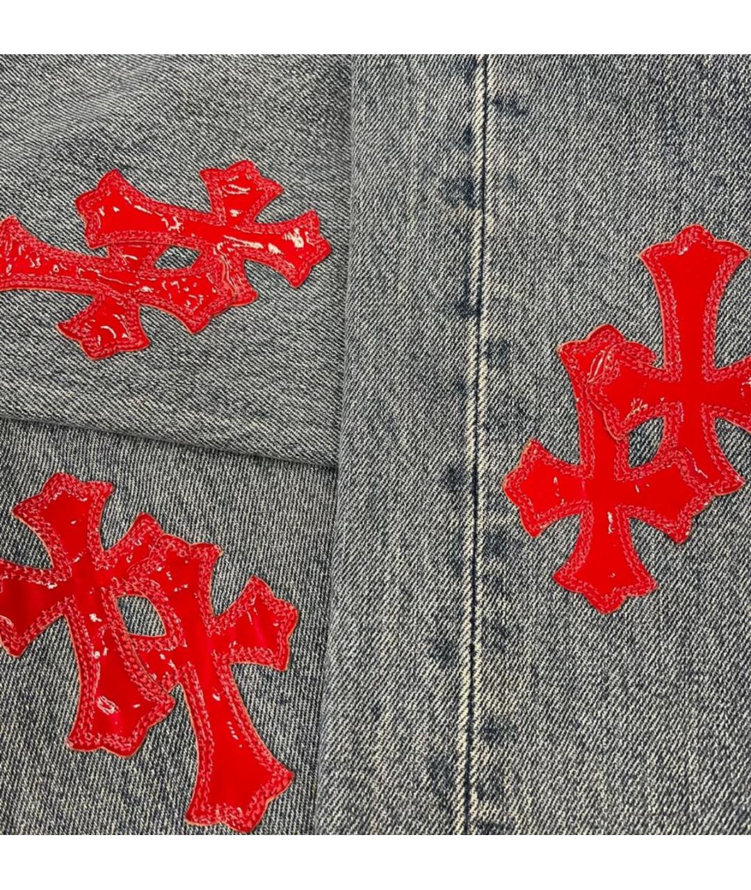 CHROME HEARTS Голубые прямые джинсы, фото 3