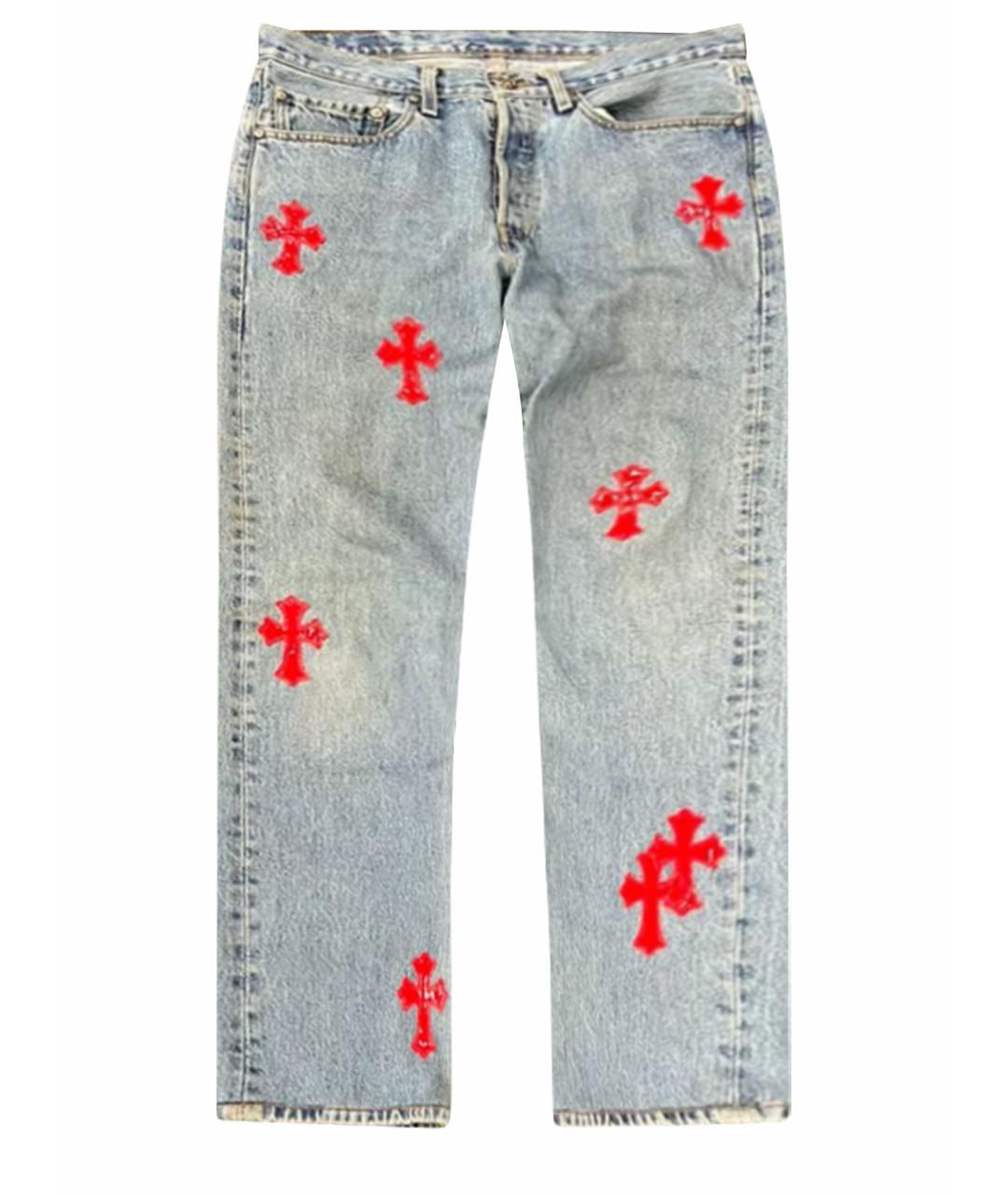 CHROME HEARTS Голубые прямые джинсы, фото 1