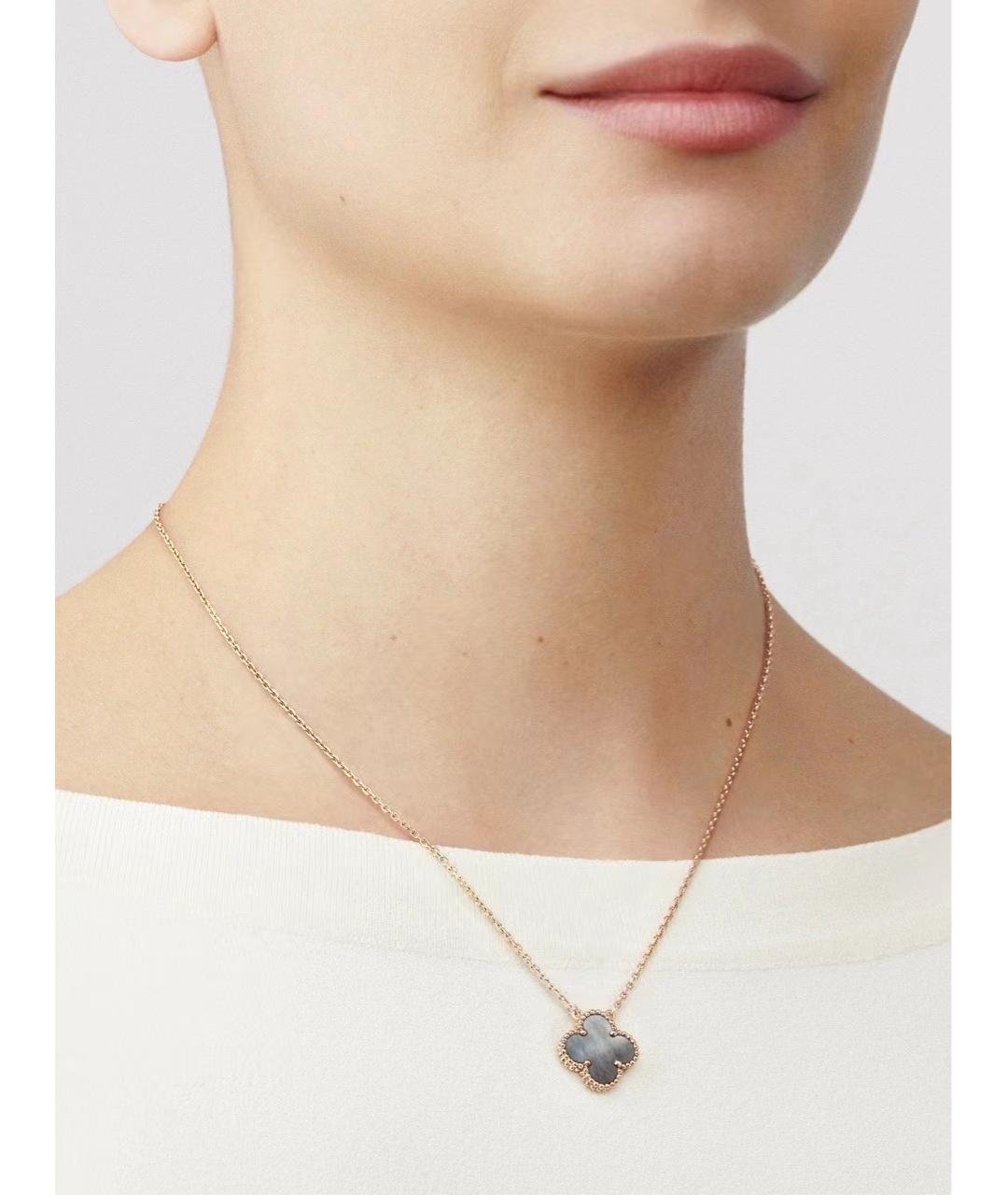 VAN CLEEF & ARPELS Серая подвеска из розового золота, фото 6
