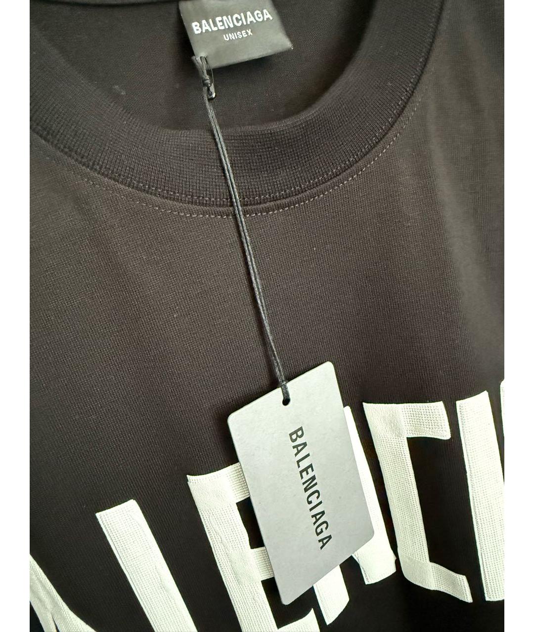 BALENCIAGA Черная хлопковая футболка, фото 4