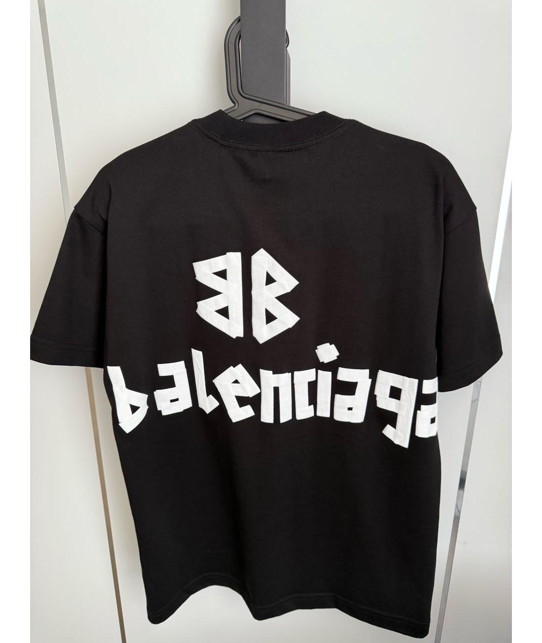 BALENCIAGA Черная хлопковая футболка, фото 2