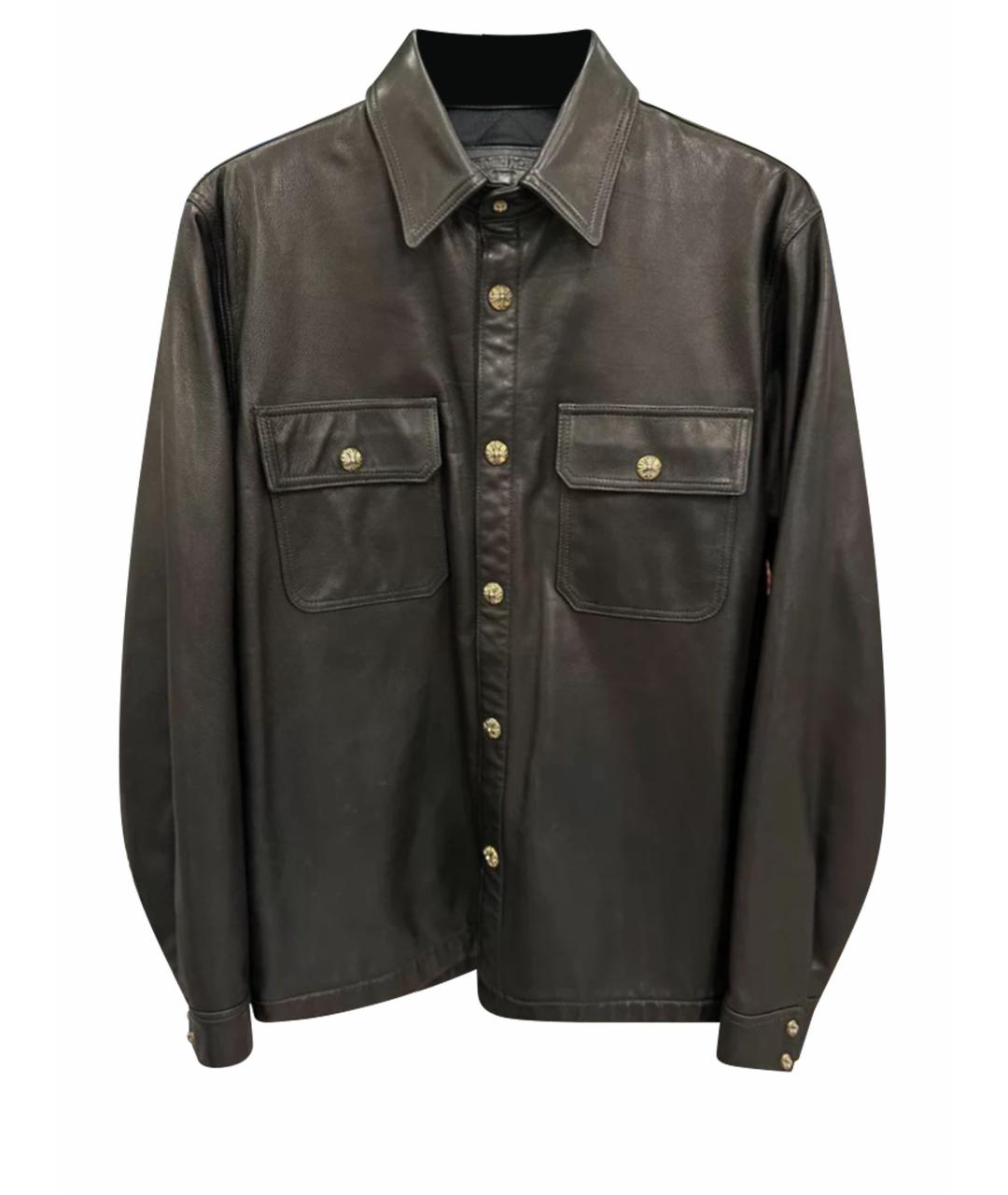 CHROME HEARTS Черная кожаная куртка, фото 1