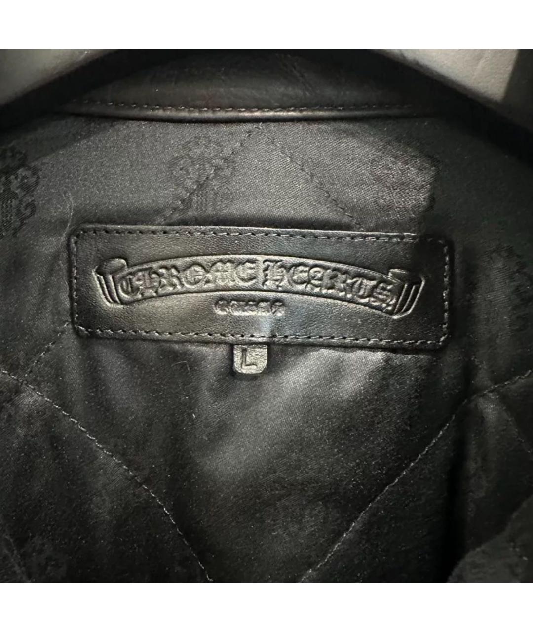 CHROME HEARTS Черная кожаная куртка, фото 4