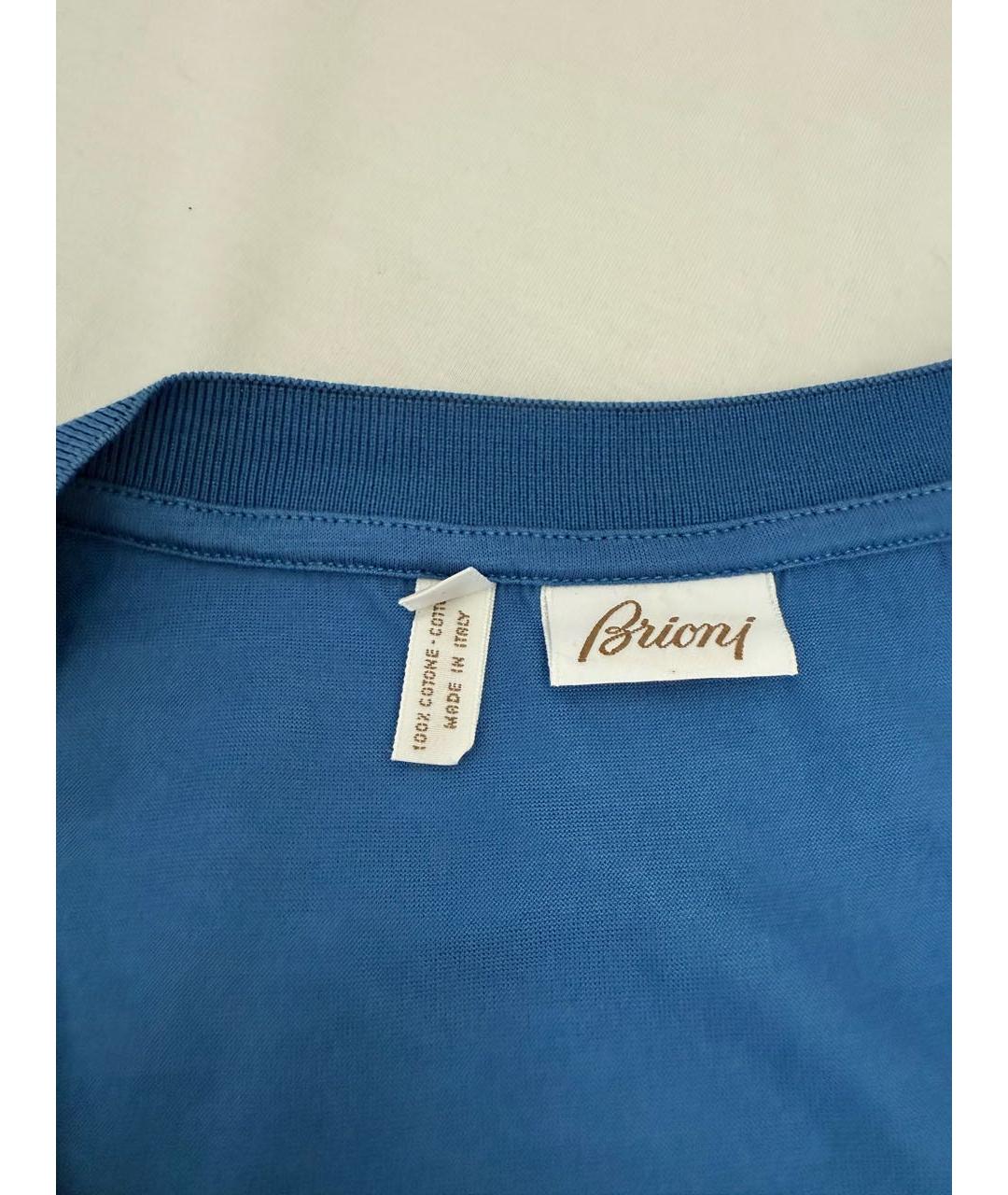 BRIONI Синяя хлопковая футболка, фото 5