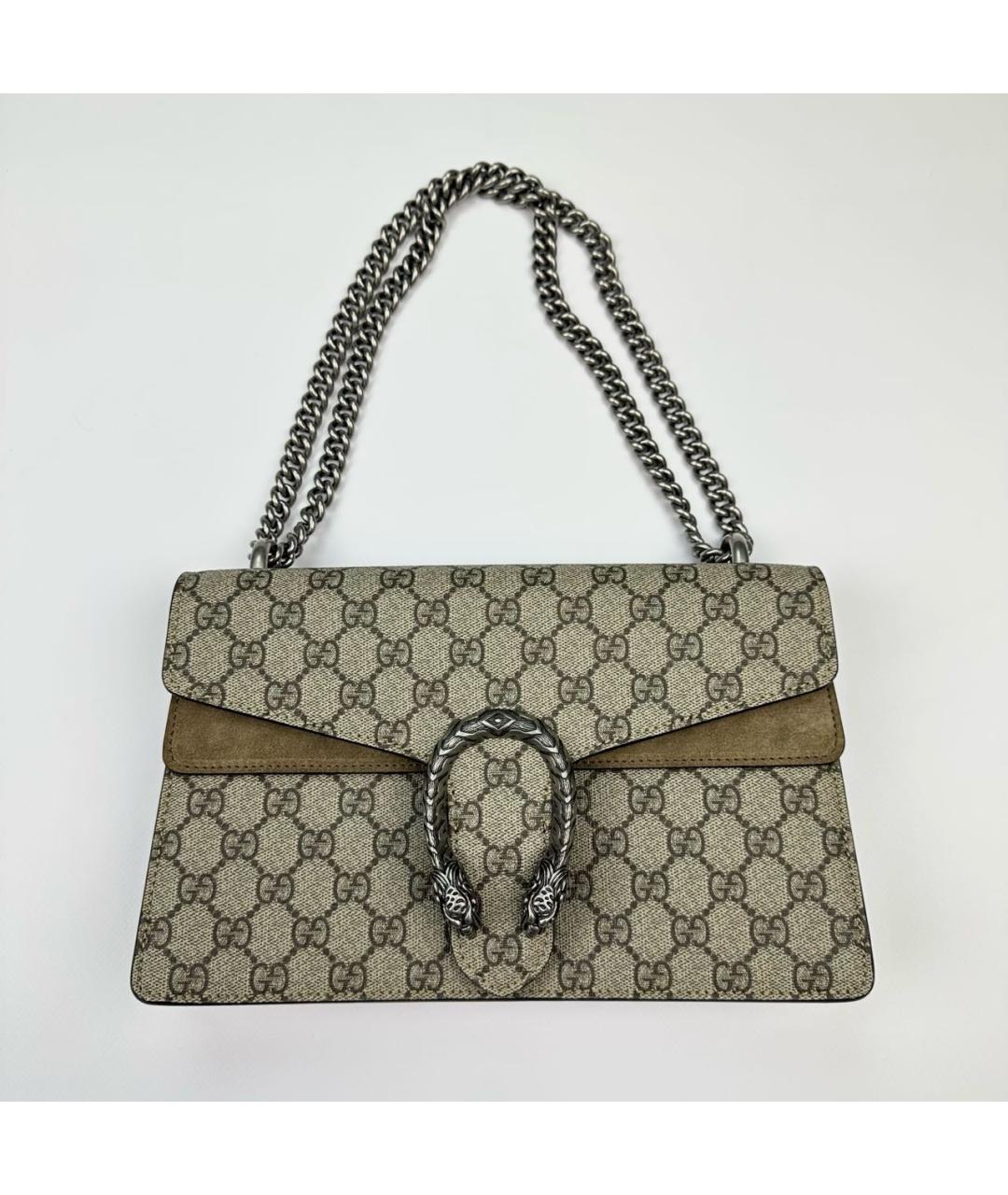 GUCCI Бежевая кожаная сумка через плечо, фото 8