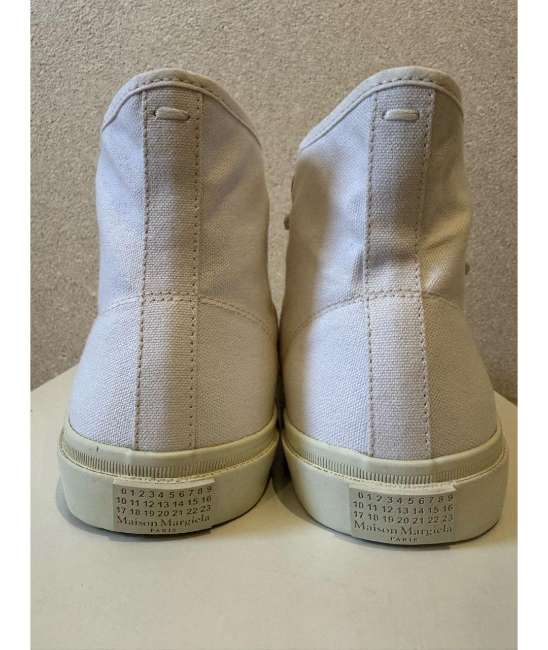 MAISON MARGIELA Белые текстильные высокие кроссовки / кеды, фото 3