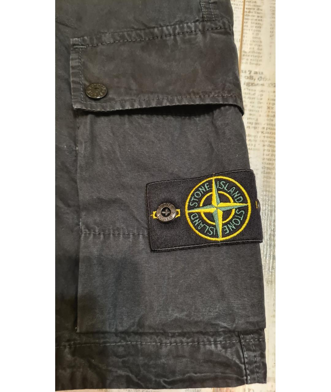 STONE ISLAND Темно-синие хлопковые шорты, фото 6