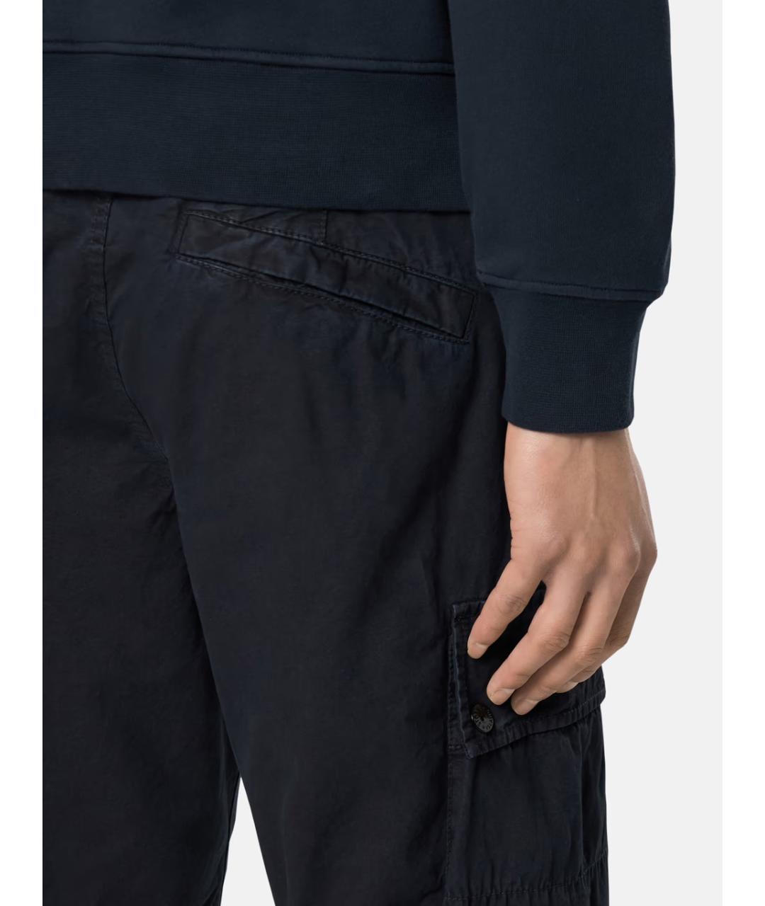 STONE ISLAND Темно-синие хлопковые шорты, фото 4
