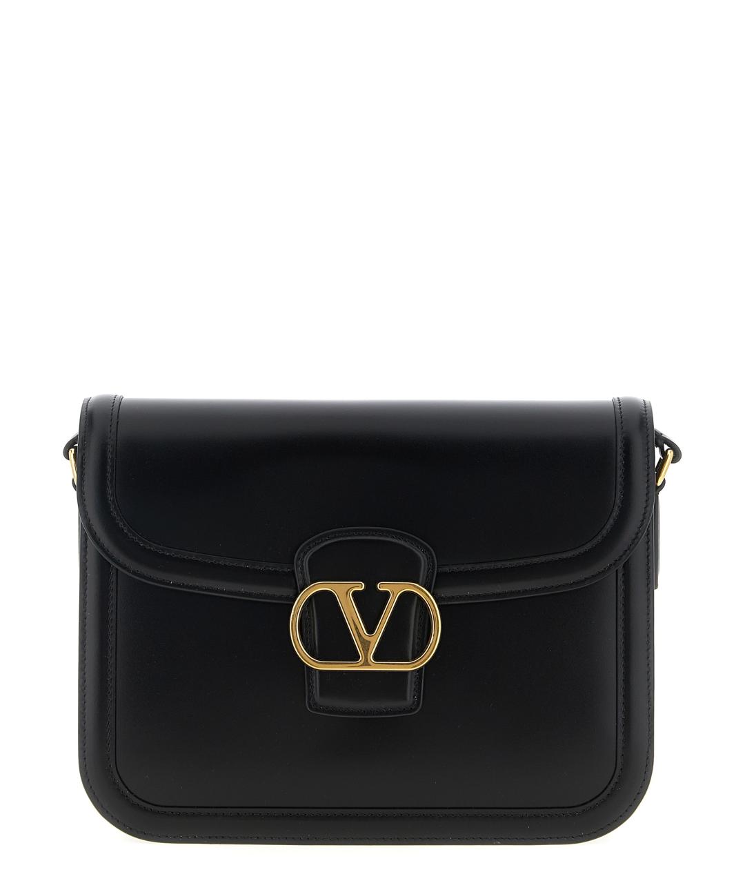 VALENTINO Черная кожаная сумка через плечо, фото 1