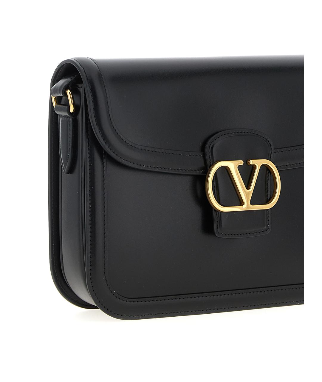 VALENTINO Черная кожаная сумка через плечо, фото 3