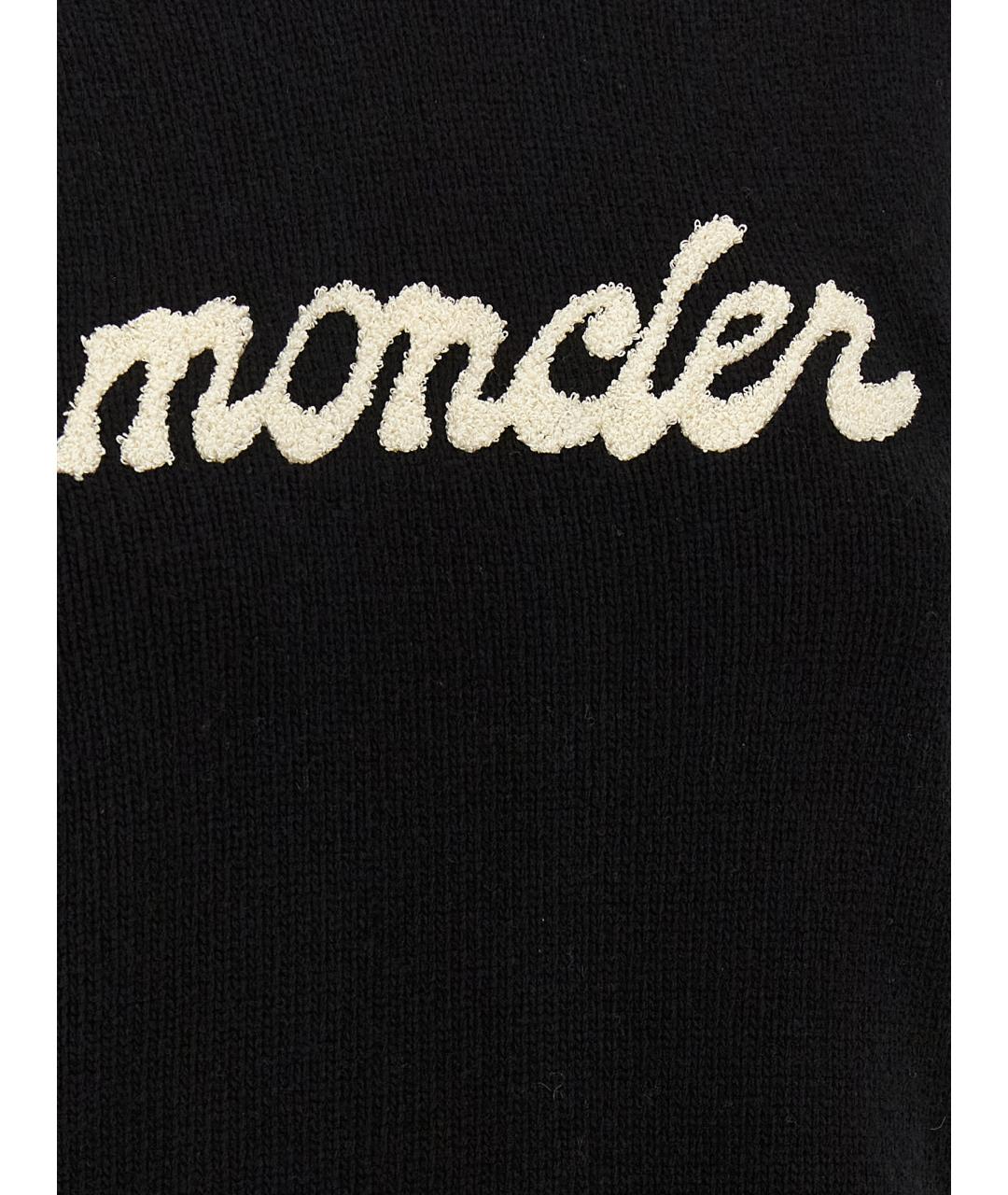 MONCLER Черный шерстяной джемпер / свитер, фото 4