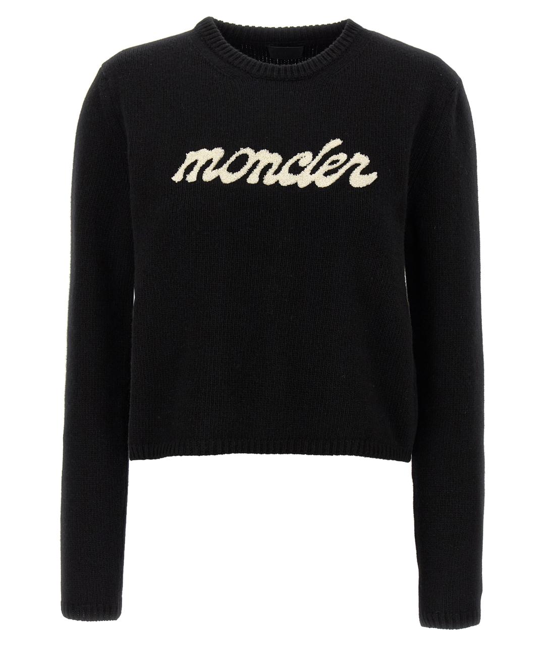 MONCLER Черный шерстяной джемпер / свитер, фото 1