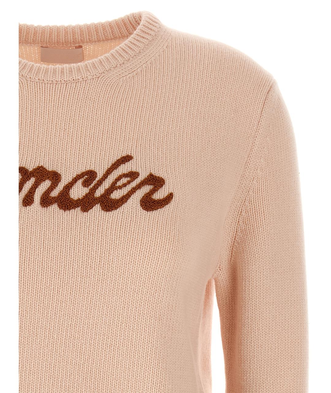 MONCLER Розовый шерстяной джемпер / свитер, фото 3
