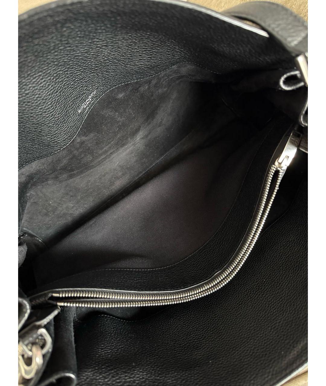 SAINT LAURENT Черная кожаная сумка тоут, фото 8