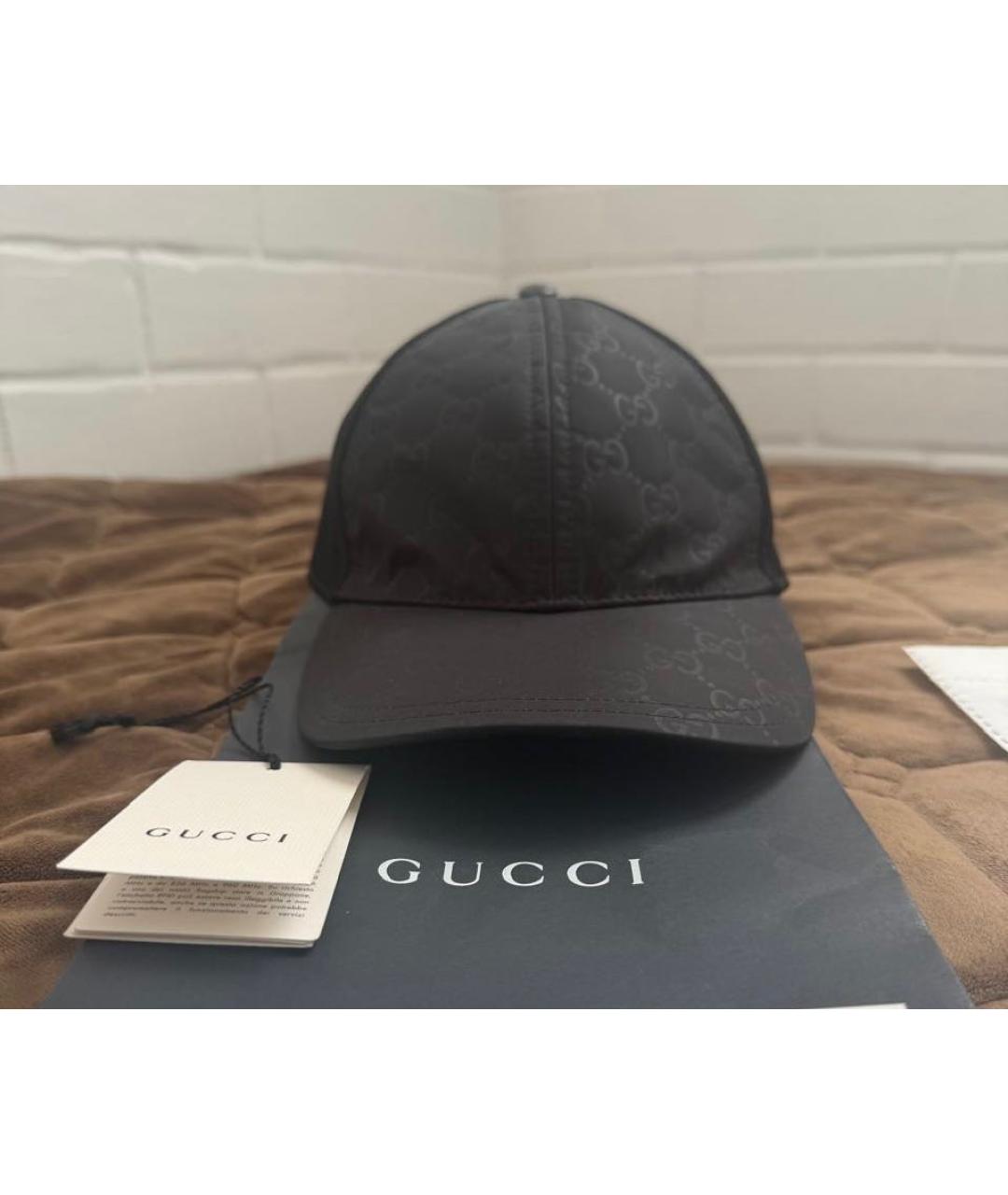GUCCI Черная синтетическая кепка/бейсболка, фото 2