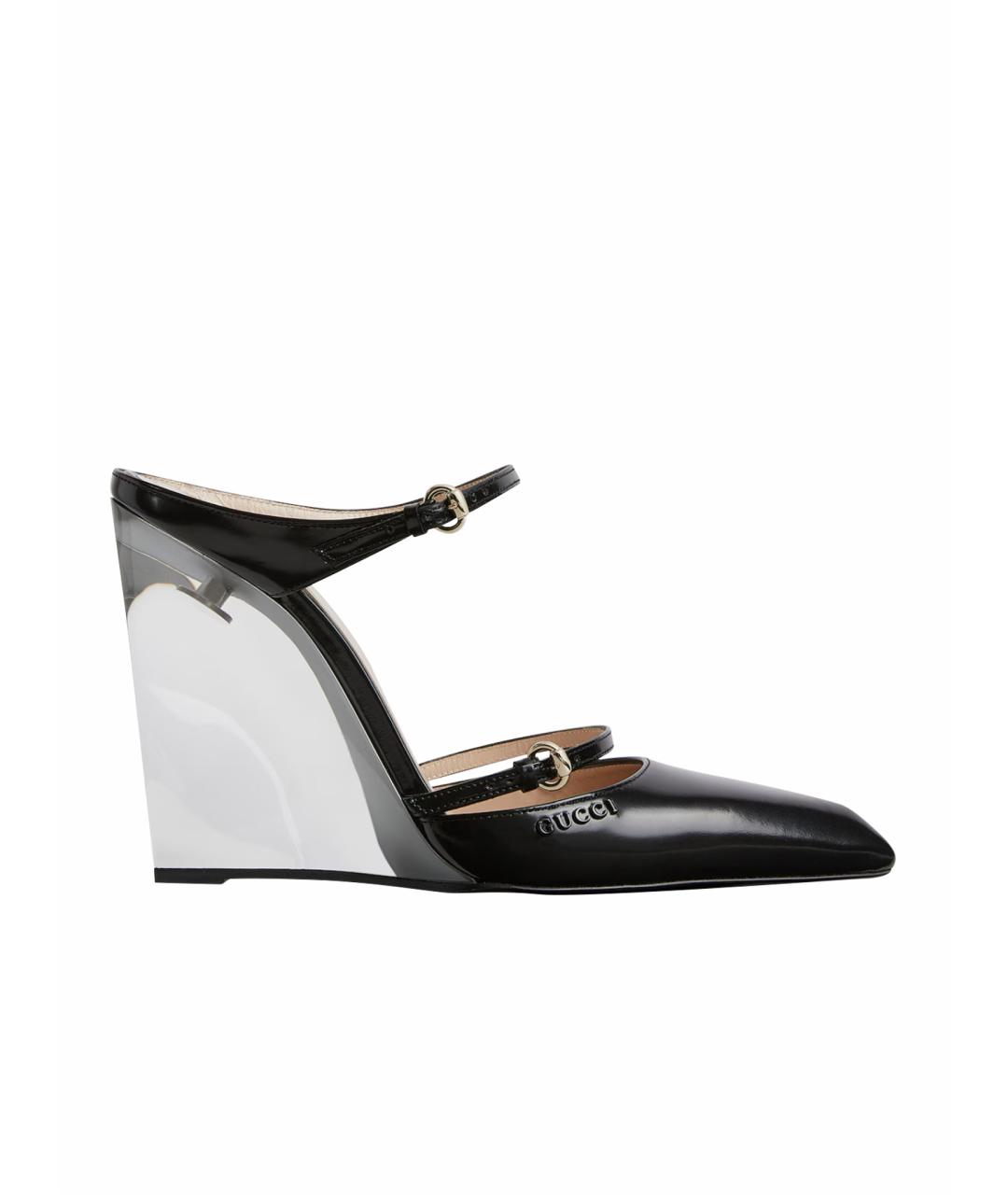 GUCCI Черные кожаные мюли, фото 1