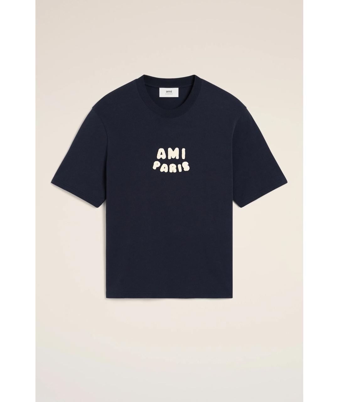Ami Paris Синяя хлопковая футболка, фото 4