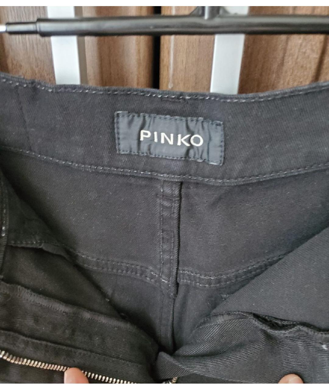 PINKO Черные хлопковые прямые джинсы, фото 3