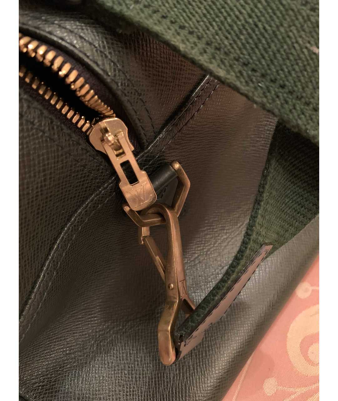 LOUIS VUITTON PRE-OWNED Зеленая кожаная дорожная/спортивная сумка, фото 6