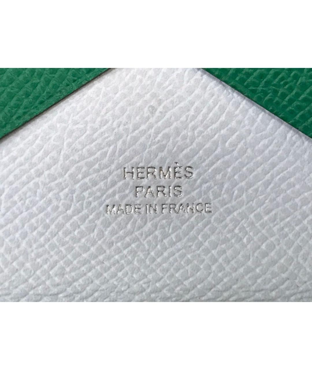 HERMES Зеленый кожаный кардхолдер, фото 7