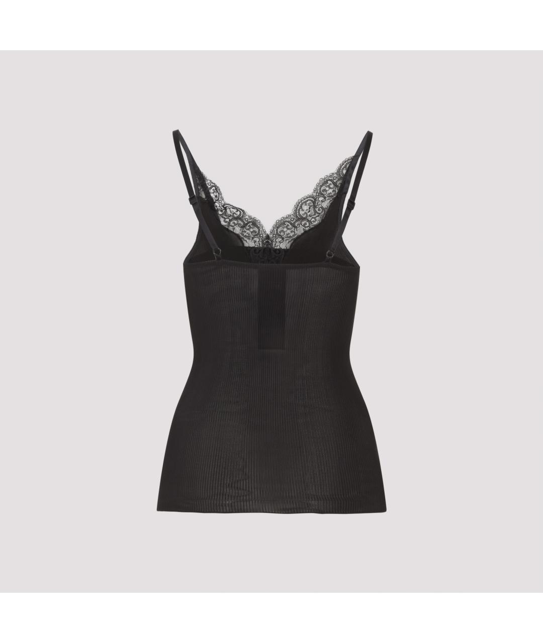 SAINT LAURENT Черная шелковая майка, фото 2