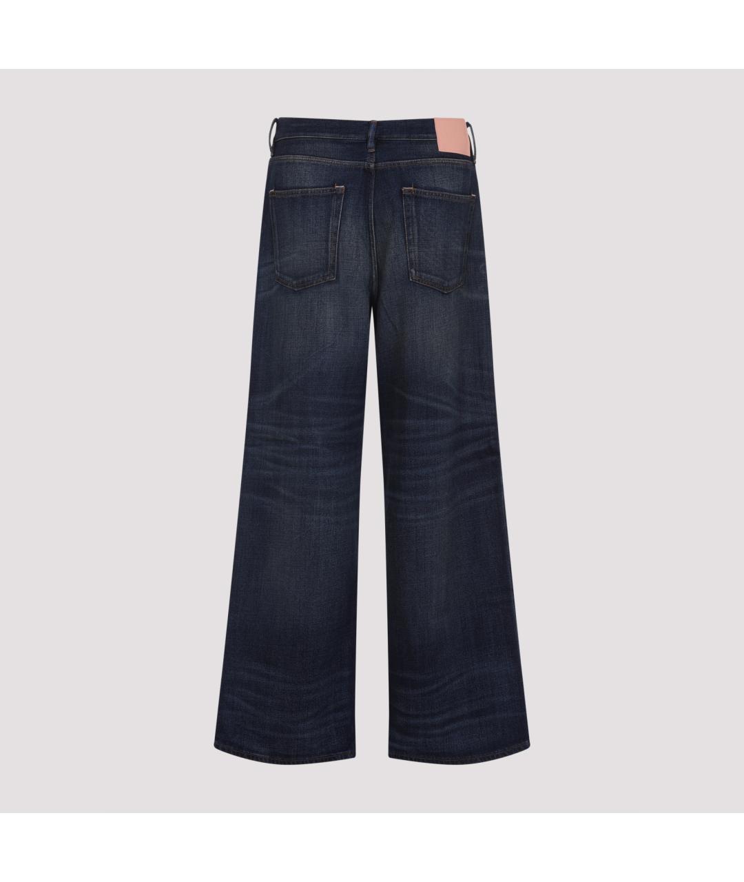 ACNE STUDIOS Темно-синие хлопковые прямые джинсы, фото 2