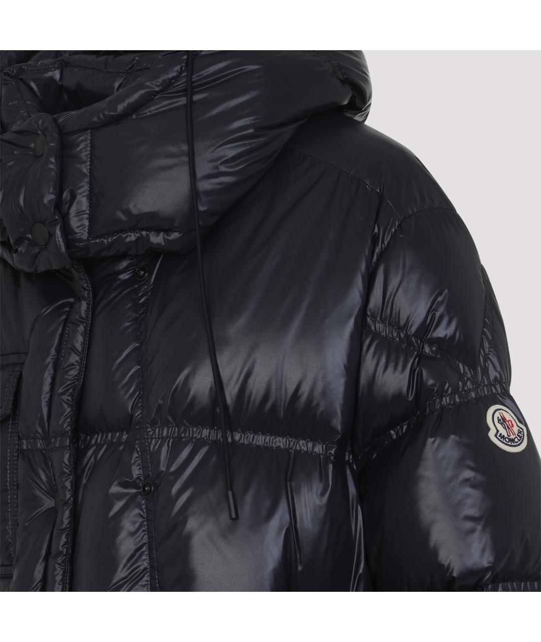 MONCLER Черный полиамидовый пуховик, фото 6