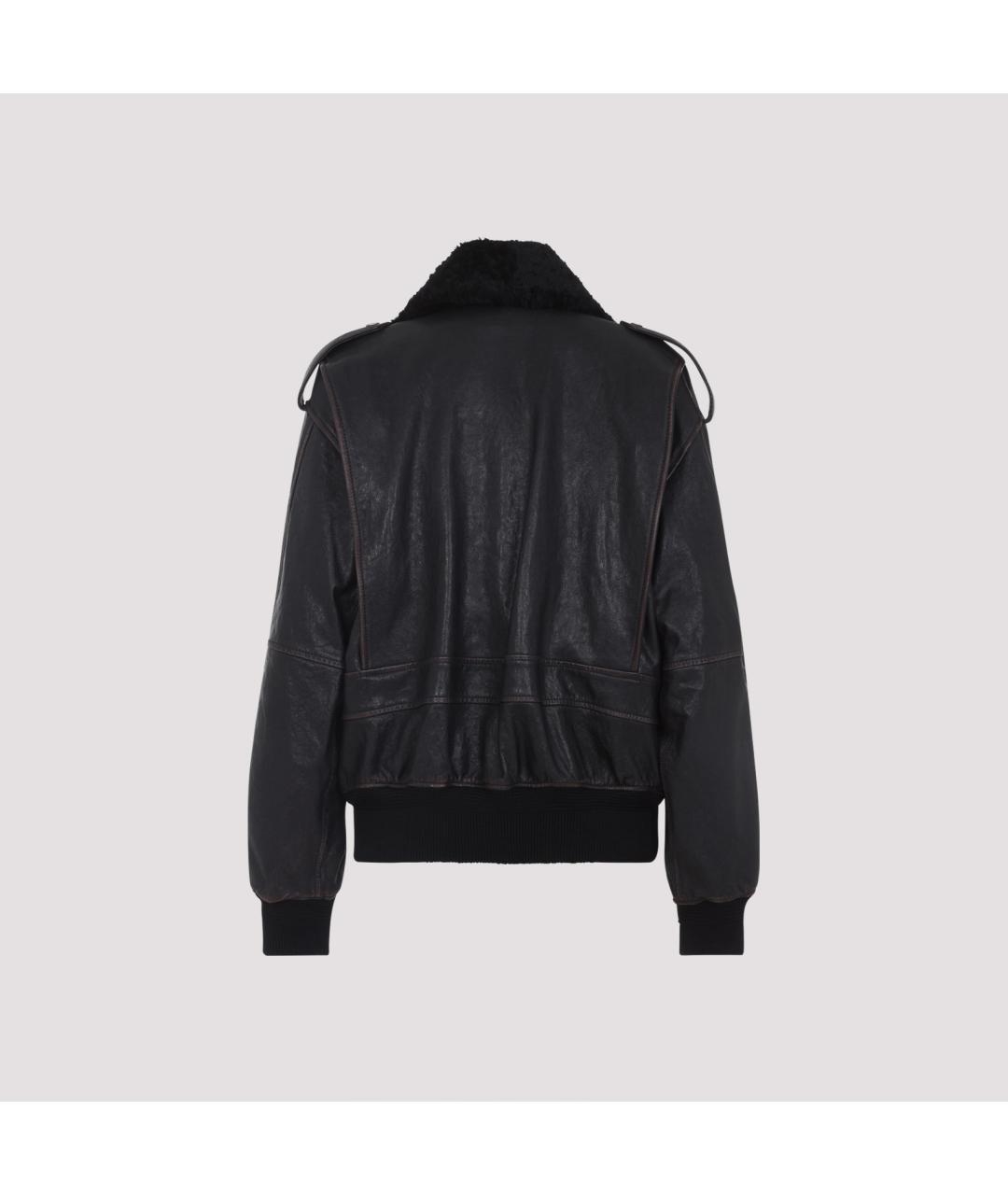 SAINT LAURENT Черная кожаная куртка, фото 2