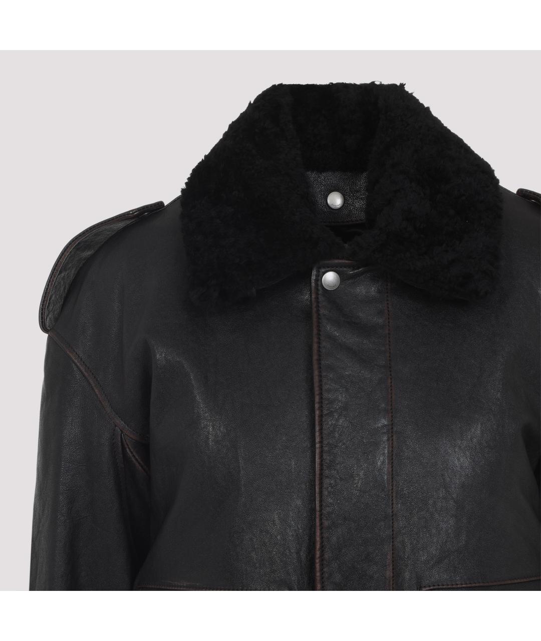 SAINT LAURENT Черная кожаная куртка, фото 4