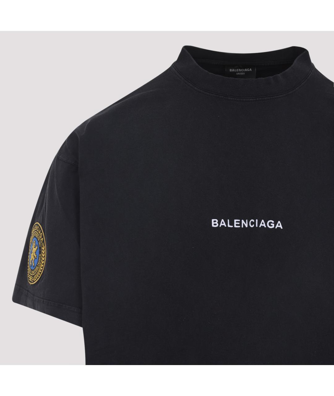 BALENCIAGA Черная хлопковая футболка, фото 5