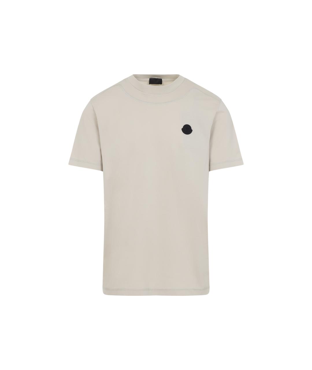 MONCLER Бежевая хлопковая футболка, фото 1