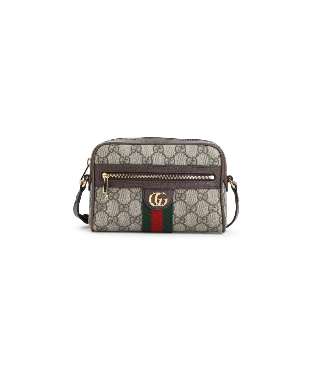 GUCCI Коричневая кожаная сумка через плечо, фото 1