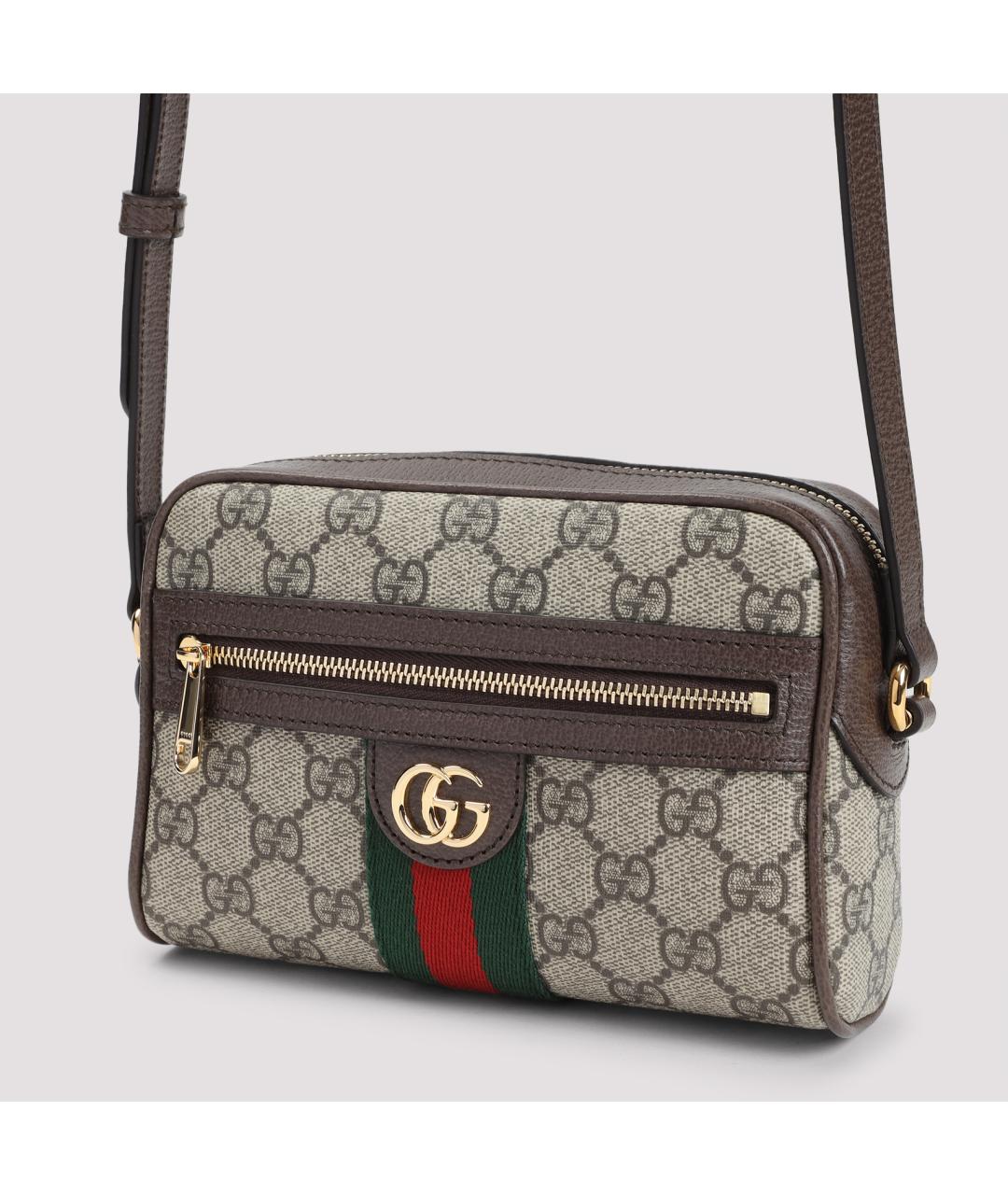 GUCCI Коричневая кожаная сумка через плечо, фото 3