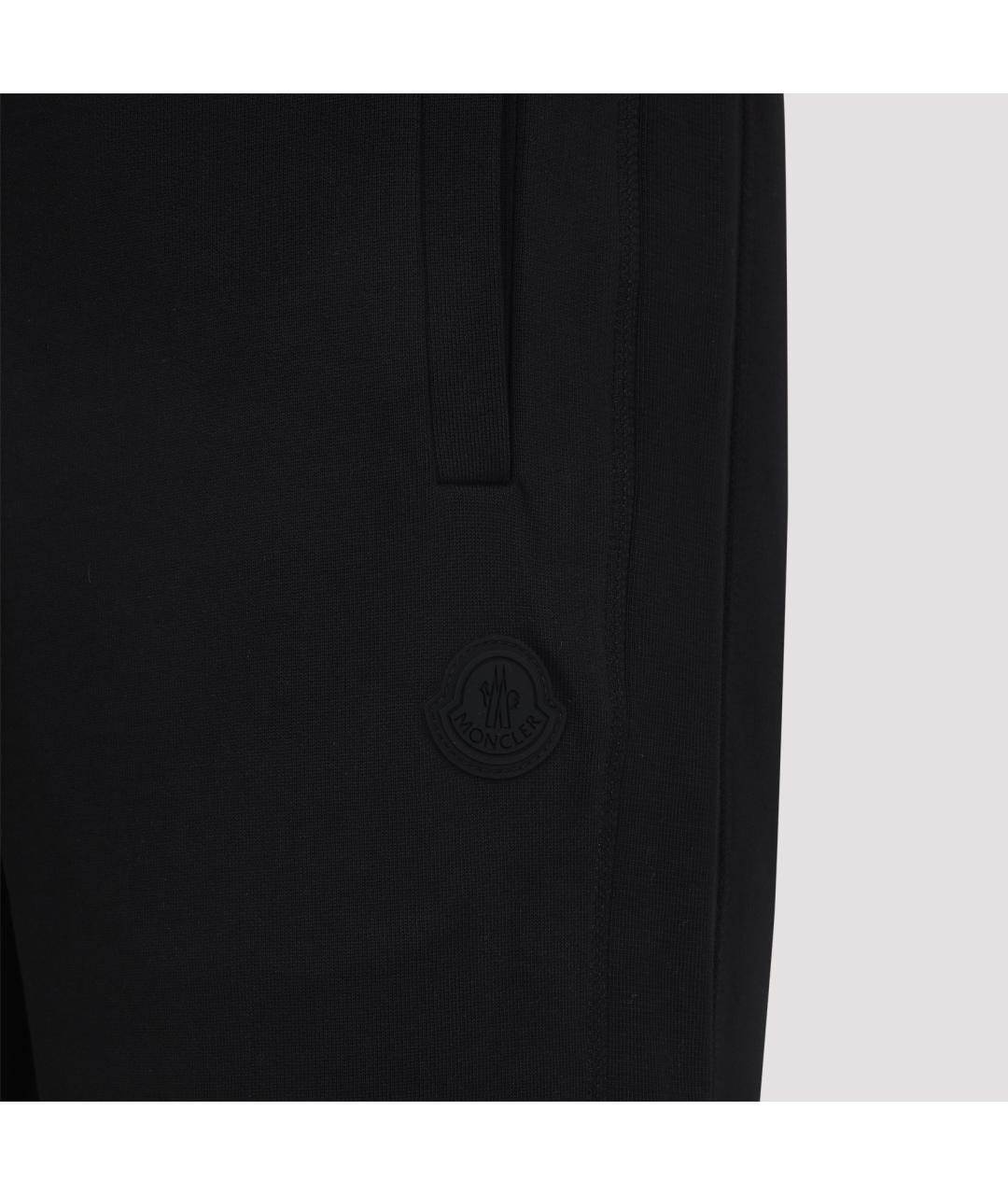 MONCLER Черные хлопковые повседневные брюки, фото 5