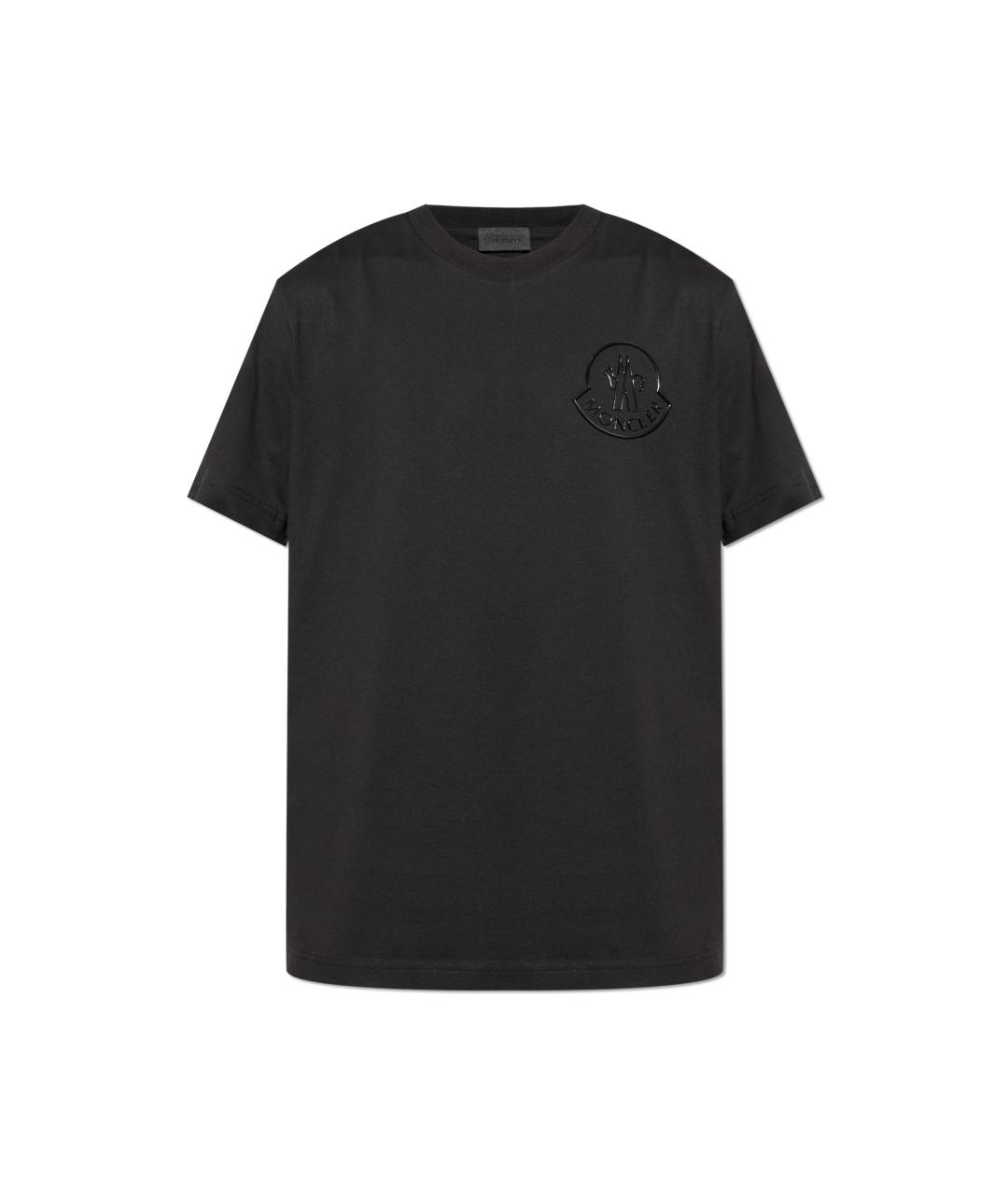MONCLER Черная хлопковая футболка, фото 1