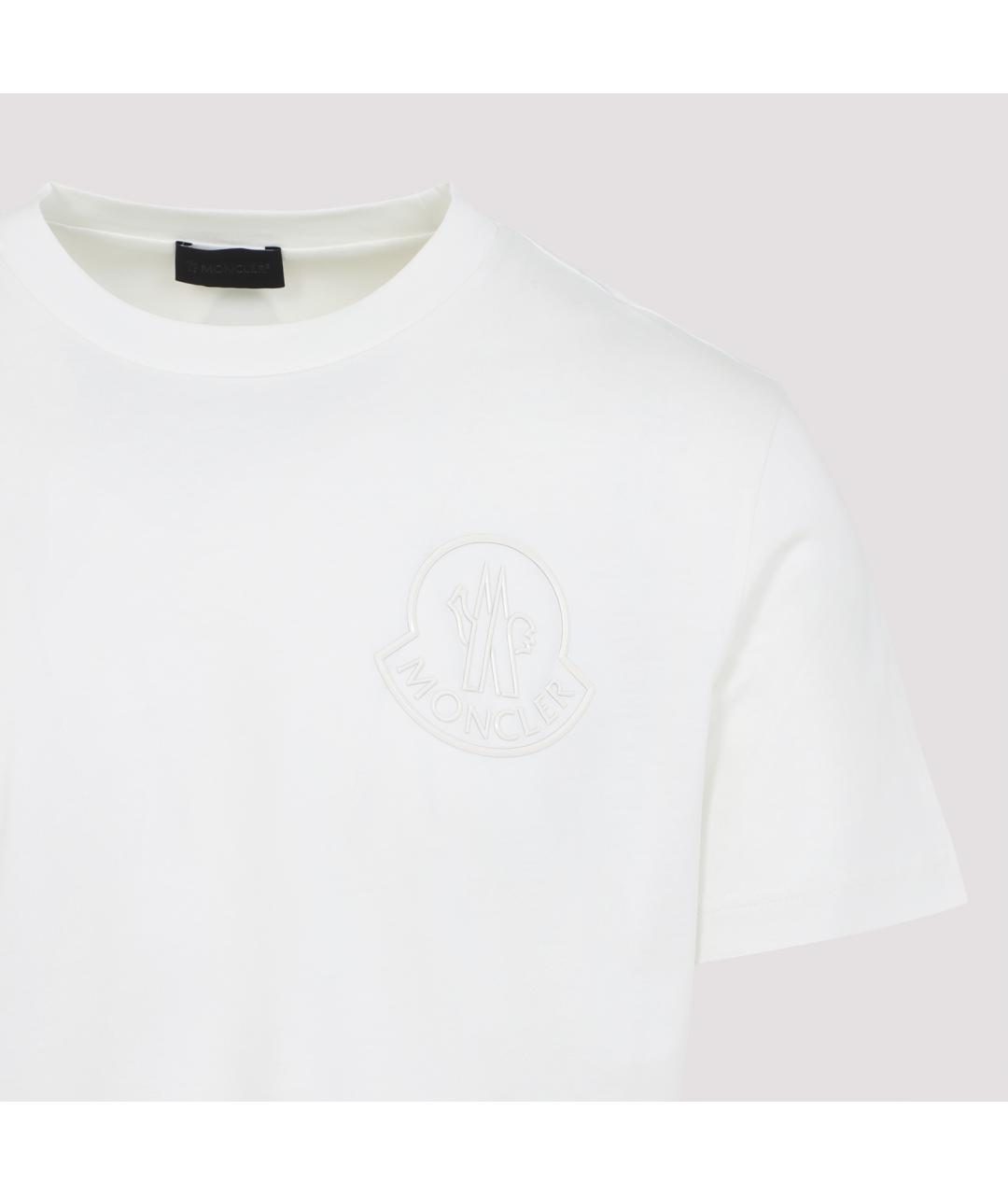 MONCLER Белая хлопковая футболка, фото 3