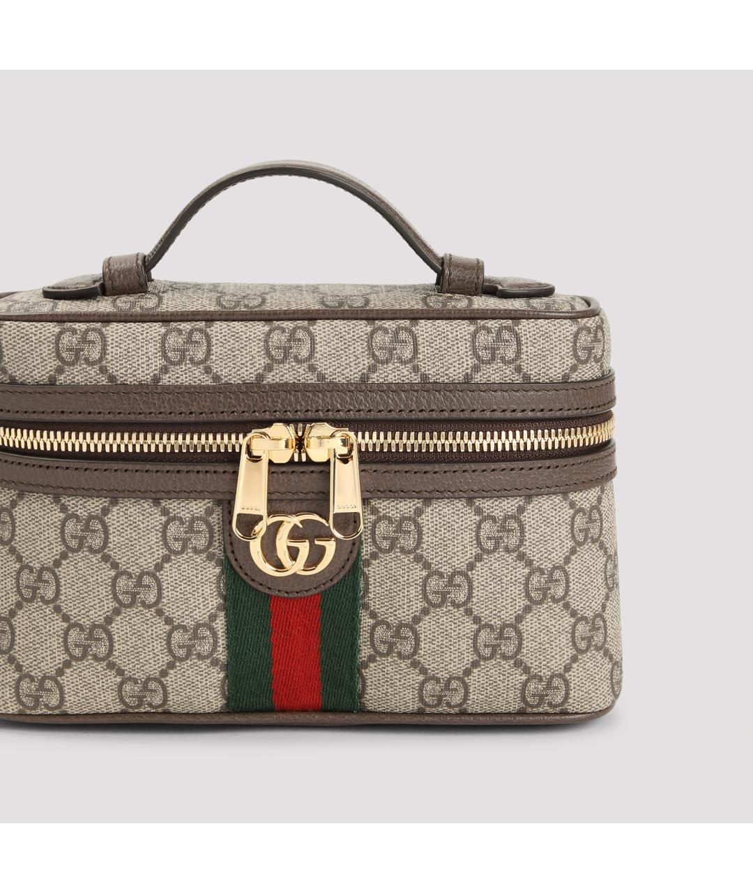 GUCCI Бежевая кожаная сумка через плечо, фото 3