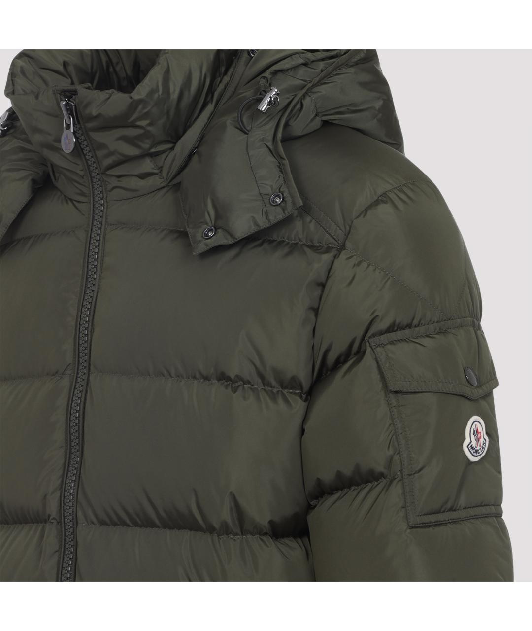 MONCLER Хаки полиамидовый пуховик, фото 5
