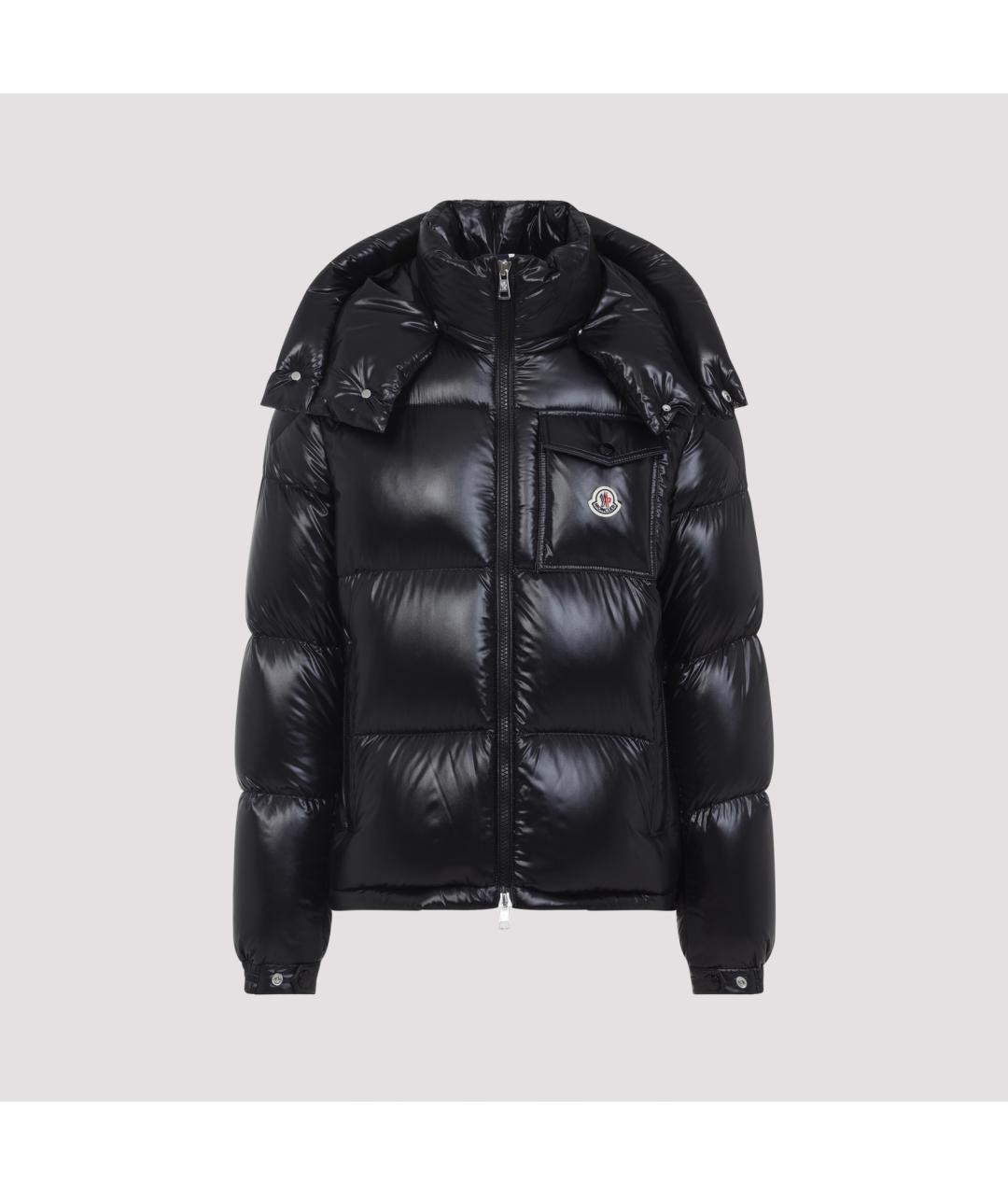 MONCLER Черный полиамидовый пуховик, фото 2