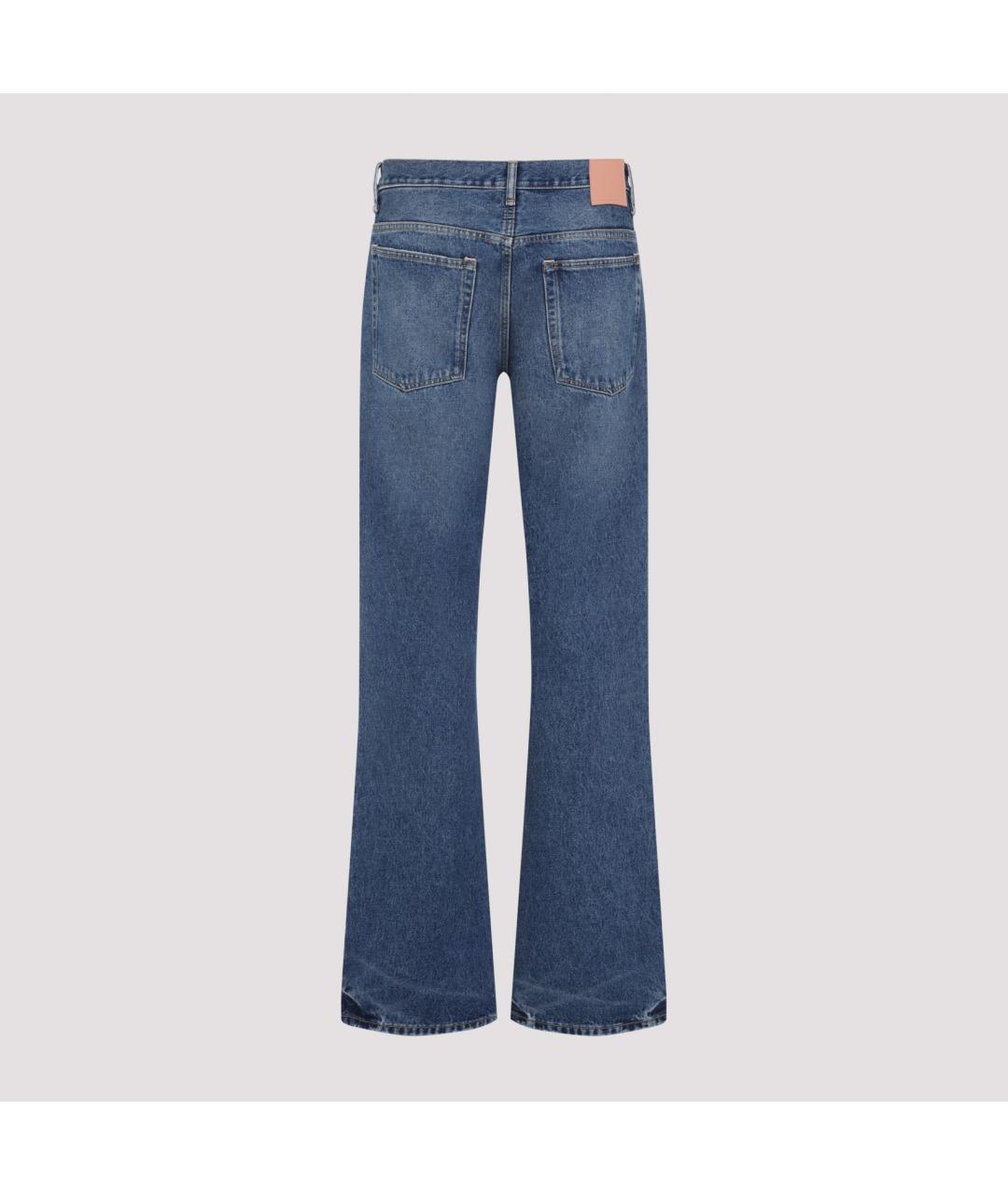 ACNE STUDIOS Синие хлопковые прямые джинсы, фото 2