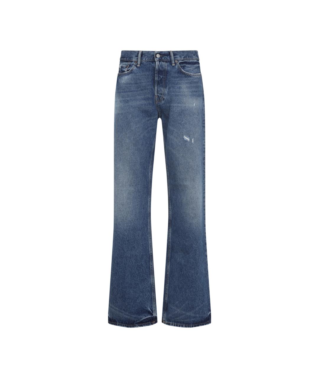 ACNE STUDIOS Синие хлопковые прямые джинсы, фото 1