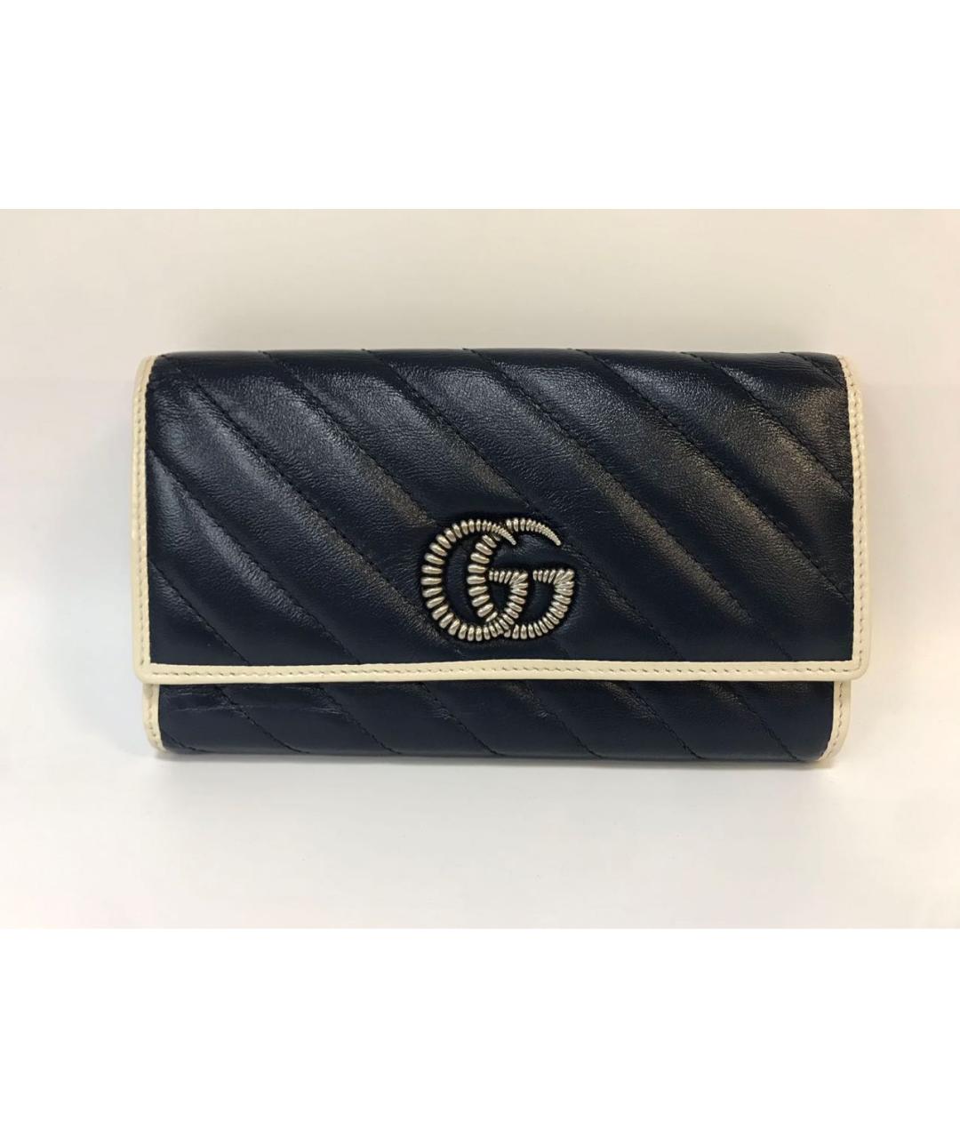 GUCCI Темно-синий кожаный кошелек, фото 9