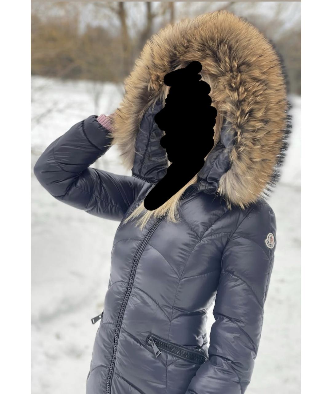 MONCLER Темно-синий пуховик, фото 2