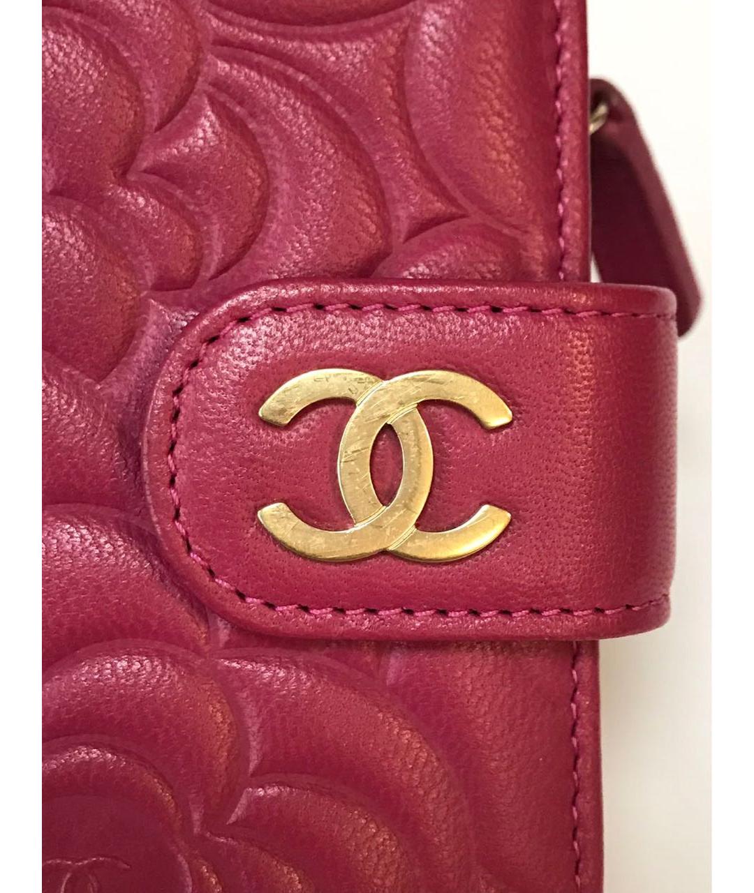CHANEL Бордовый кожаный кардхолдер, фото 3