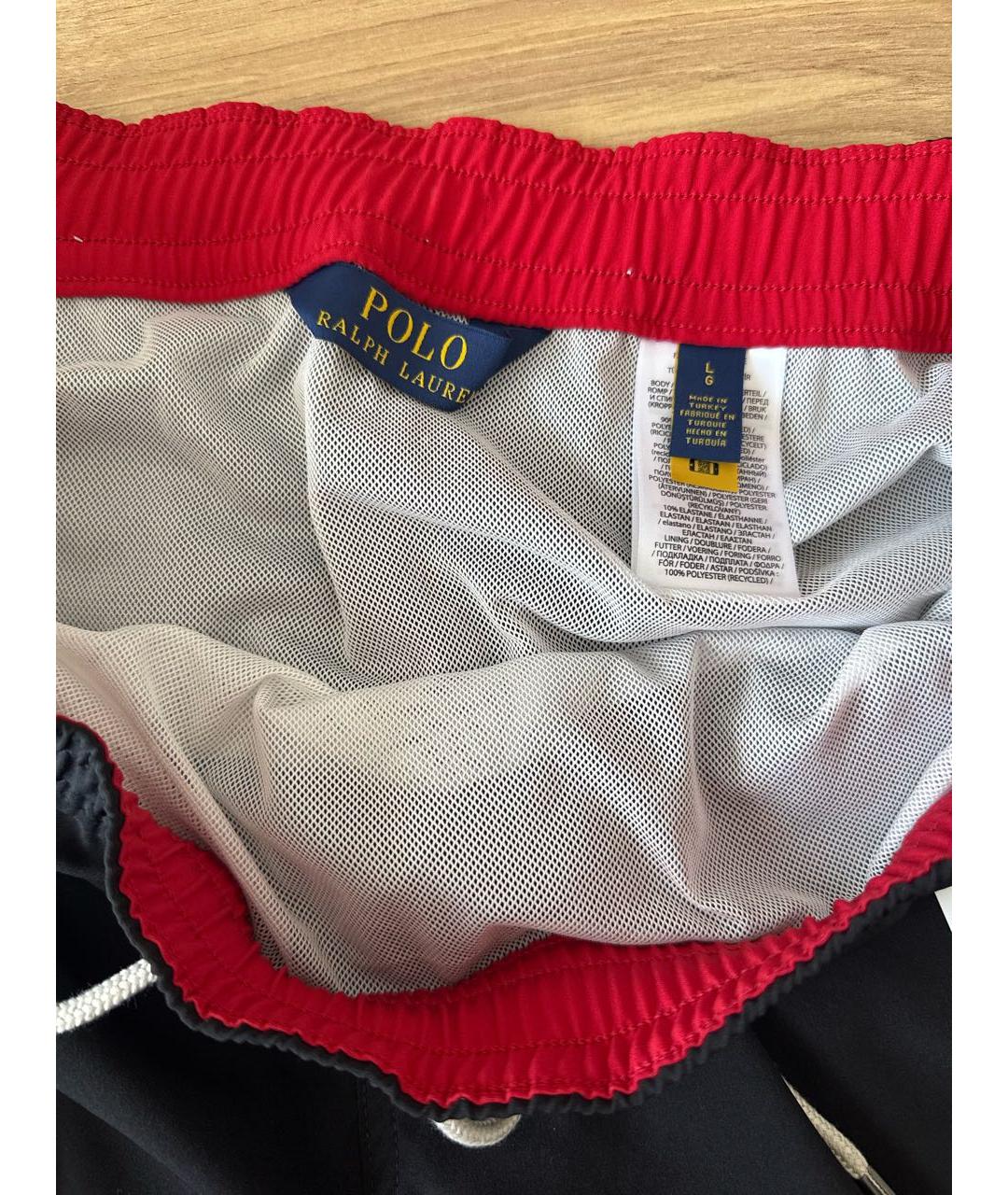 POLO RALPH LAUREN Черные полиэстеровые шорты, фото 3