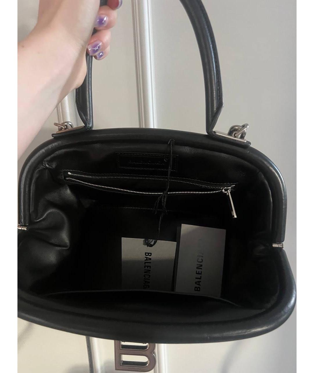 BALENCIAGA Черная кожаная сумка тоут, фото 5