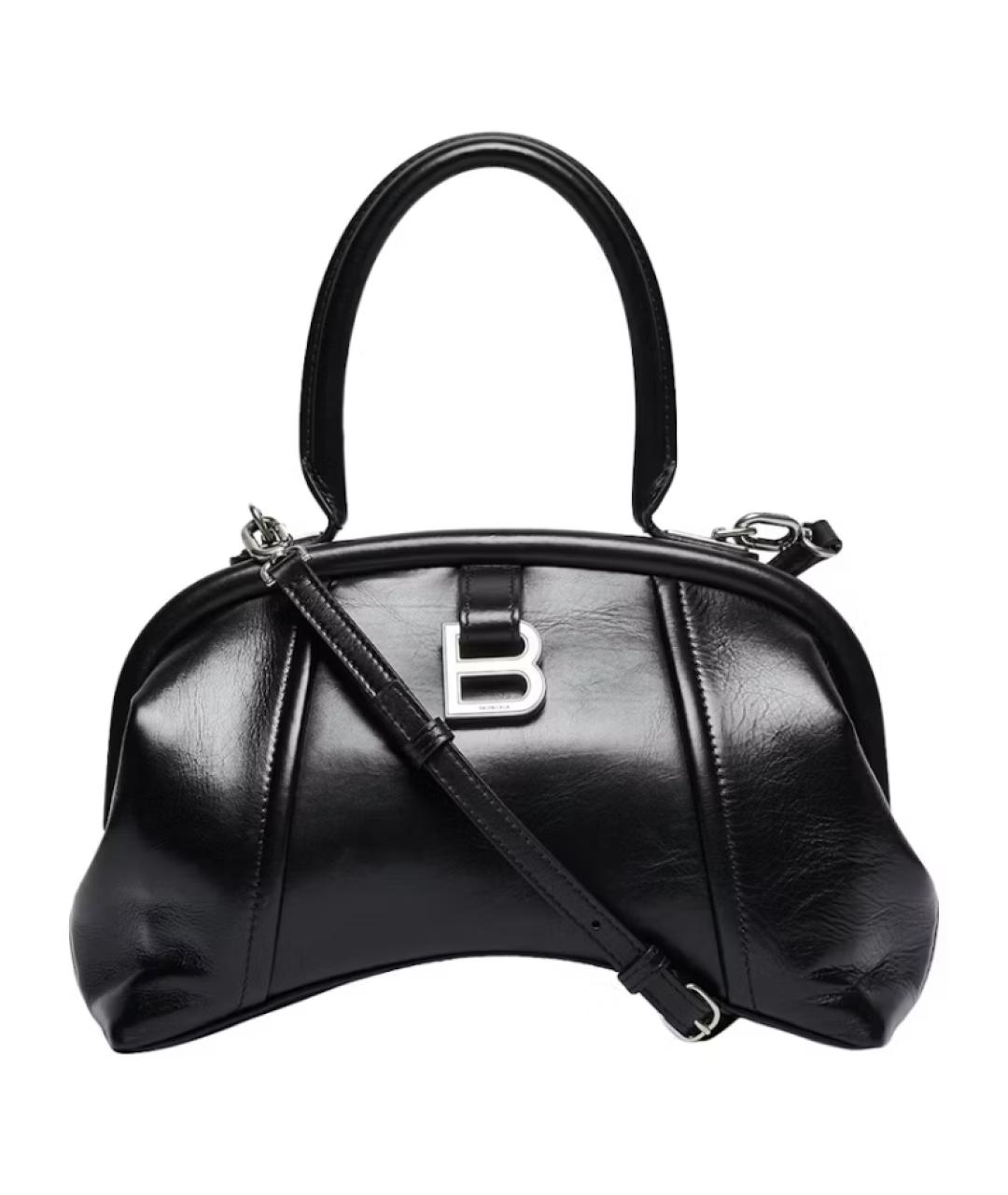 BALENCIAGA Черная кожаная сумка тоут, фото 1
