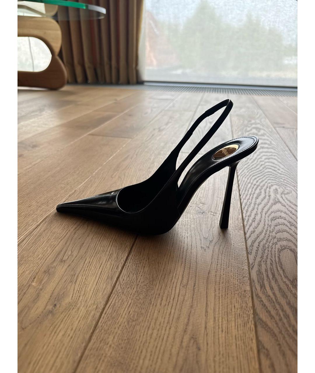 SAINT LAURENT Черные кожаные туфли, фото 8