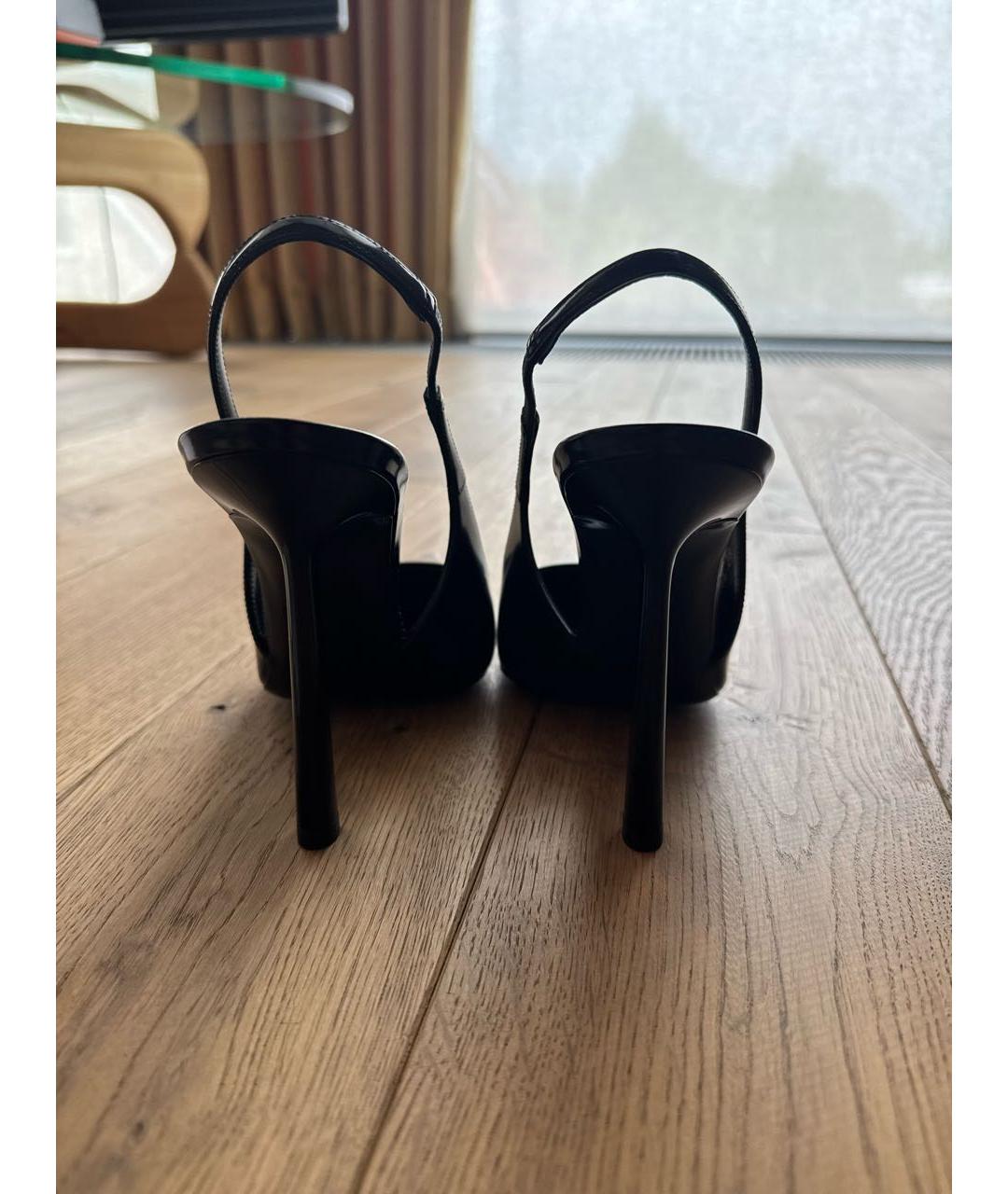 SAINT LAURENT Черные кожаные туфли, фото 4